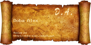 Doba Alex névjegykártya
