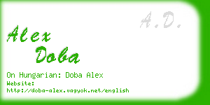 alex doba business card